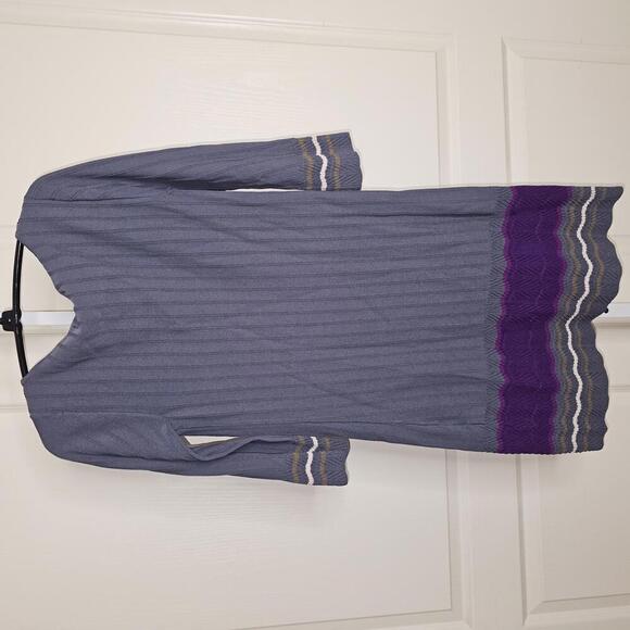 Nine West Women's Ribbed Knit Dress with Color Block Hem - Picture 2 of 6